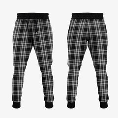 Clan Stewart Black And White Tartan Crest Jogger Sweatpants LK49 Clan Stewart Tartan Today   