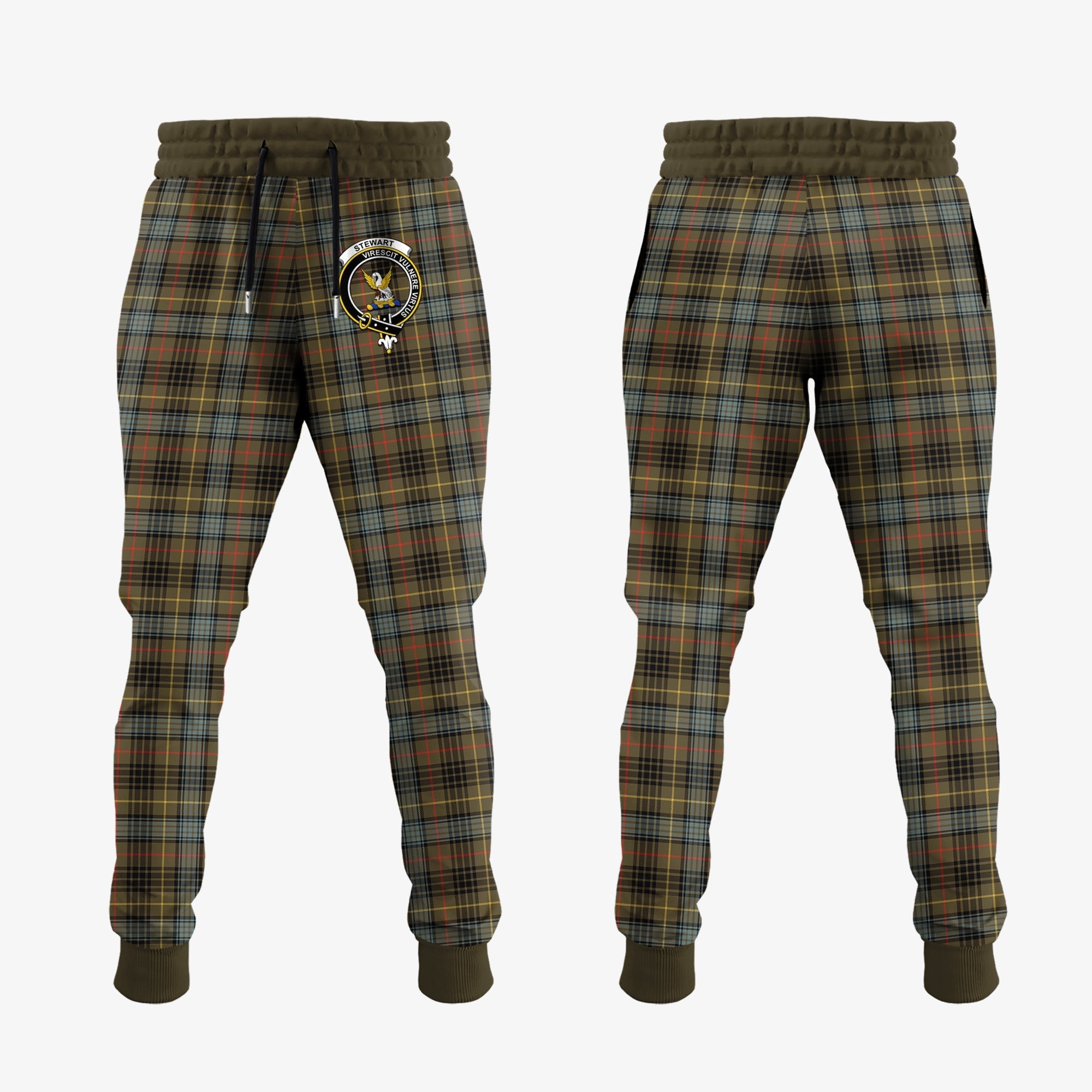 Clan Stewart Hunting Weathered Tartan Crest Jogger Sweatpants YX41 Clan Stewart Tartan Today   