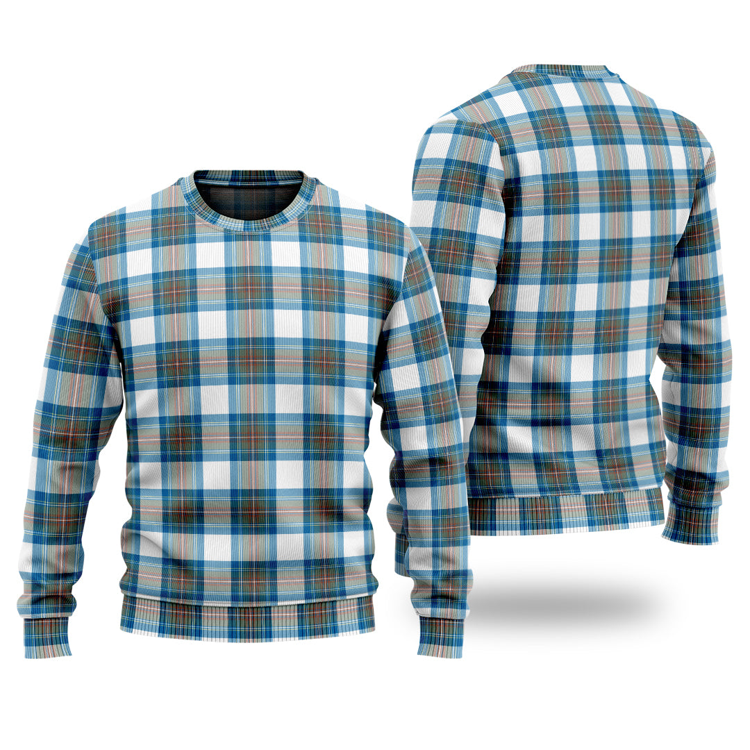 Clan Stewart Muted Blue Tartan Christmas Ugly Sweater RW41 Stewart Muted Blue Tartan Tartan Sweater   