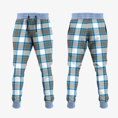 Clan Stewart Muted Blue Tartan Crest Jogger Sweatpants WZ81 Clan Stewart Tartan Today   