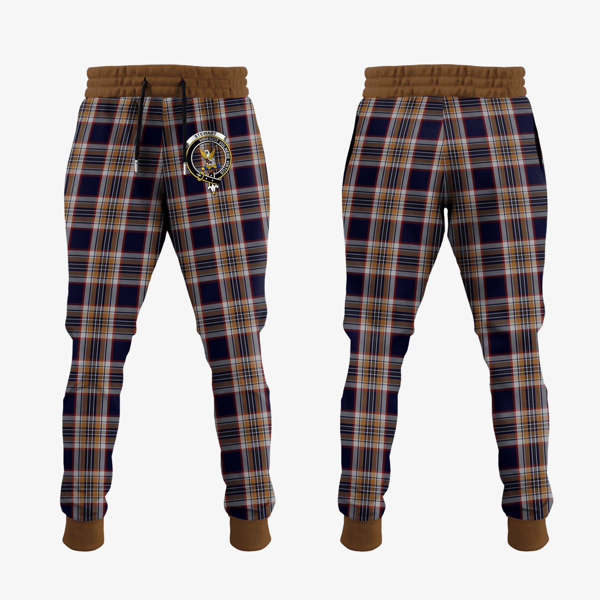 Clan Stewart Navy Tartan Crest Jogger Sweatpants ZR49 Clan Stewart Tartan Today   
