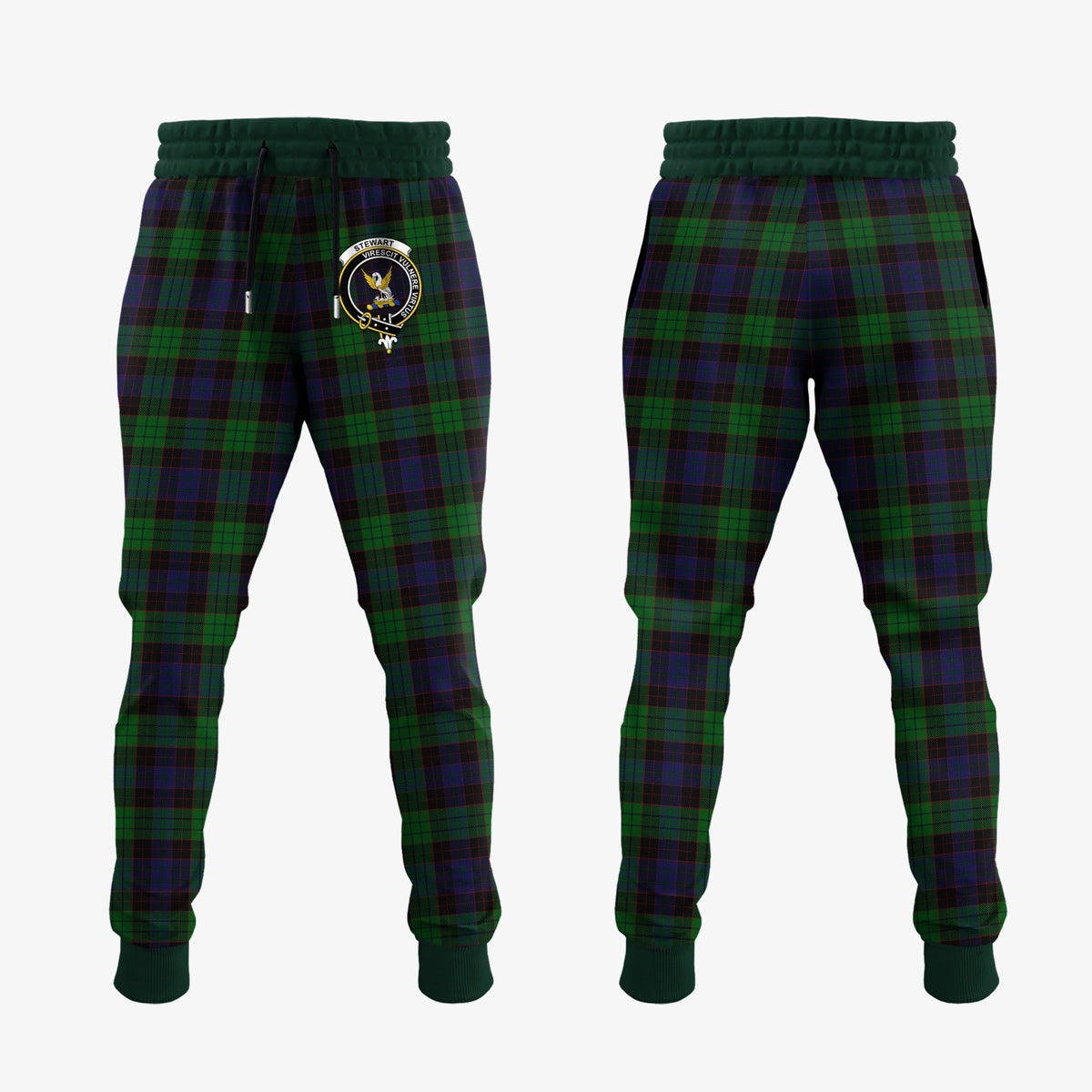 Clan Stewart Old Tartan Crest Jogger Sweatpants CJ57 Clan Stewart Tartan Today   