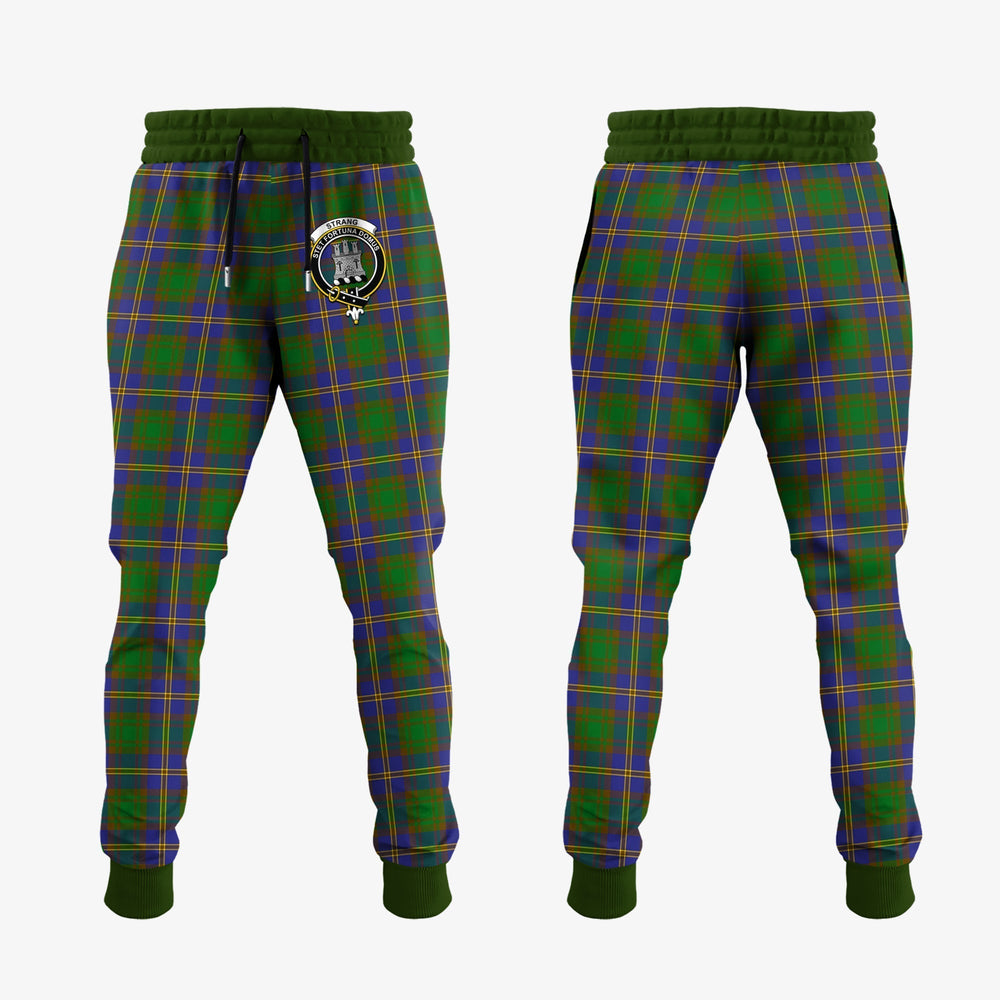 Clan Strange Of Balkaskie Tartan Crest Jogger Sweatpants UQ29 Clan Strange Tartan Today   