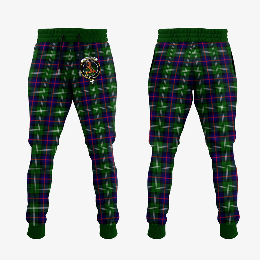 Clan Sutherland Modern Tartan Crest Jogger Sweatpants