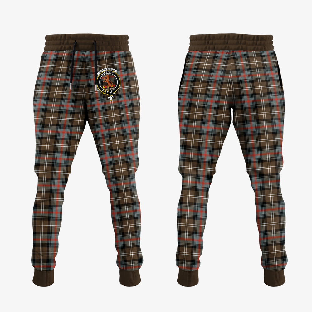 Clan Sutherland Weathered Tartan Crest Jogger Sweatpants SY78 Clan Sutherland Tartan Today   