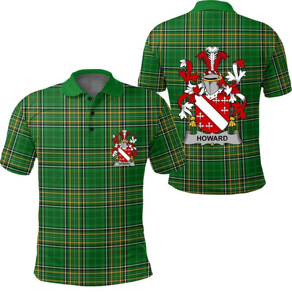Clan Howard National Tartan Coat Of Arms Polo Shirt UH71 Howard National Tartan Coat Of Arms Tartan Polo   