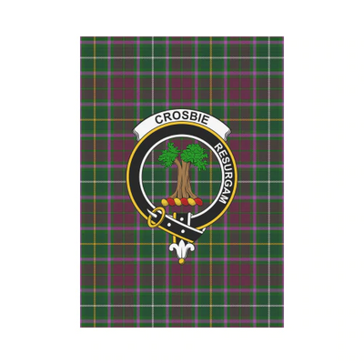 Clan Crosbie Tartan Crest Garden Flag