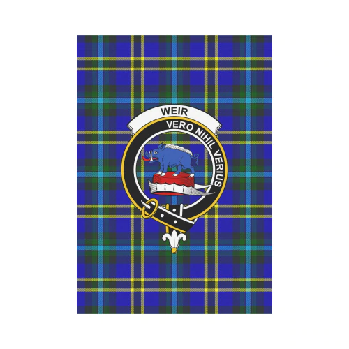 Clan Weir Modern Tartan Crest Garden Flag SB14 Clan Weir Tartan Today   