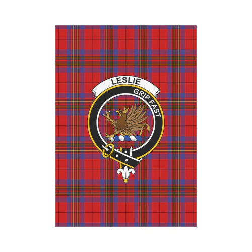 Clan Leslie Modern Tartan Crest Garden Flag MG67 Clan Leslie Tartan Today   