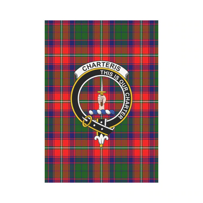 Clan Charteris District Tartan Crest Garden Flag