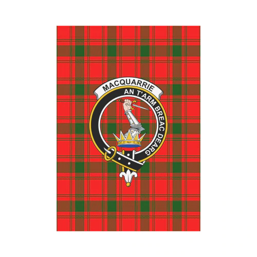 Clan MacQuarrie Modern Tartan Crest Garden Flag AV17 Clan MacQuarrie Tartan Today   