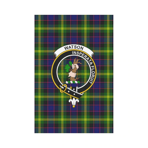 Clan Watson Modern Tartan Crest Garden Flag IO98 Clan Watson Tartan Today   