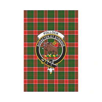 Clan Pollock Modern Tartan Crest Garden Flag