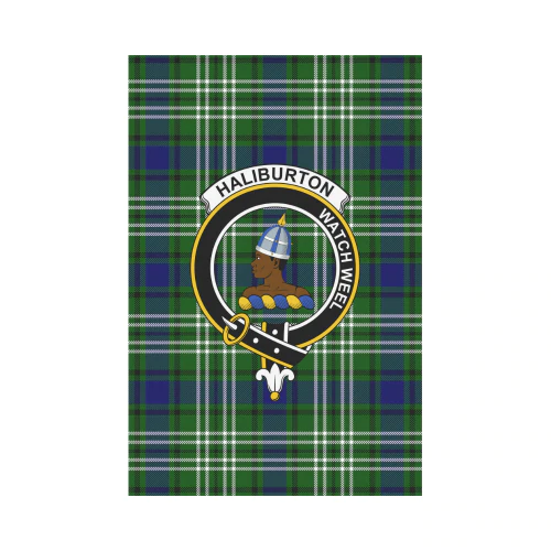 Clan Haliburton Glen Tartan Crest Garden Flag