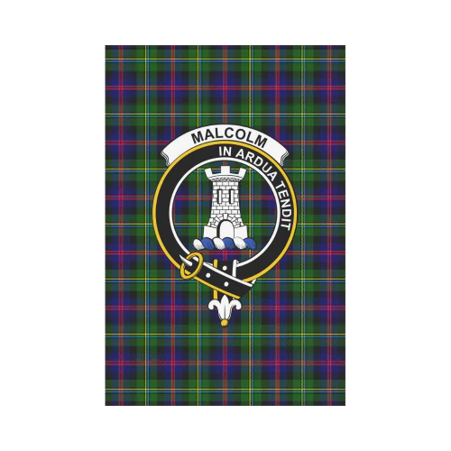 Clan Malcolm I Tartan Crest Garden Flag