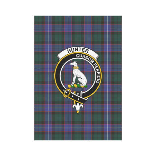Clan Hunter Modern Tartan Crest Garden Flag OA24 Clan Hunter Tartan Today   