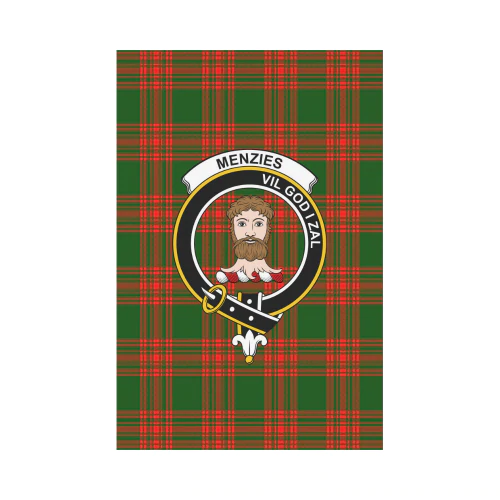 Clan Menzies Green Modern Tartan Crest Garden Flag FH16 Clan Menzies Tartan Today   