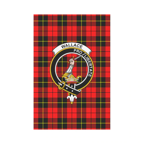 Clan Wallace Hunting - Red Tartan Crest Garden Flag