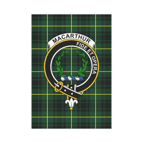 Clan MacArthur Modern Tartan Crest Garden Flag IR67 Clan MacArthur Tartan Today   