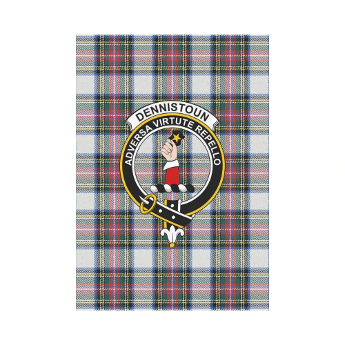 Clan Dennistoun Tartan Crest Garden Flag