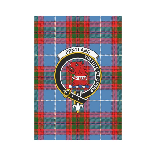 Clan Pentland Tartan Crest Garden Flag
