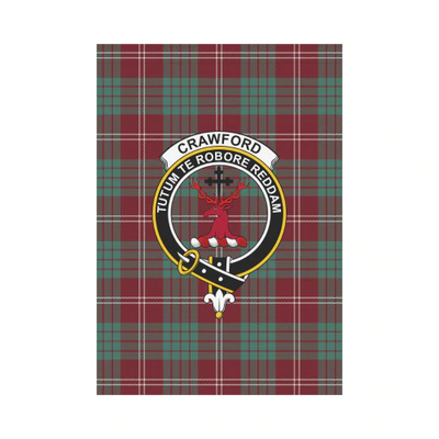 Clan Crawford Modern Tartan Crest Garden Flag