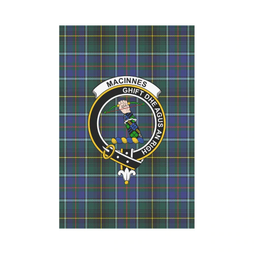 Clan MacInnes Modern Tartan Crest Garden Flag GH89 Clan MacInnes Tartan Today   