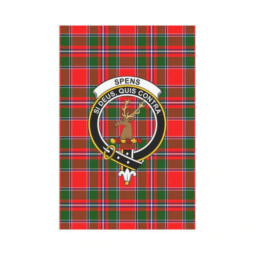 Clan Spens Modern Tartan Crest Garden Flag II17 Clan Spens Tartan Today   