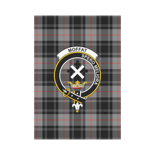 Clan Moffat Modern Tartan Crest Garden Flag