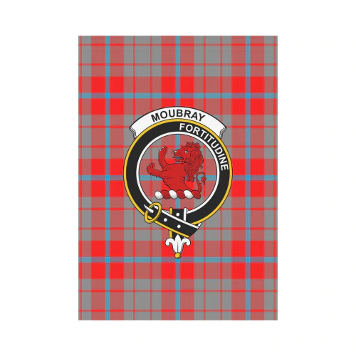 Clan Moubray Tartan Crest Garden Flag
