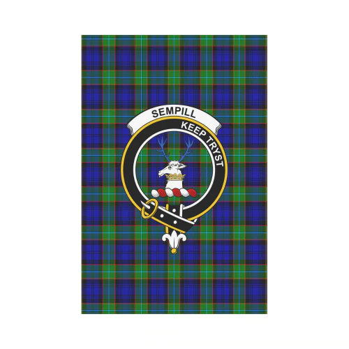 Clan Sempill Modern Tartan Crest Garden Flag BV68 Clan Sempill Tartan Today   