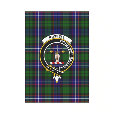 Clan Russell Tartan Crest Garden Flag