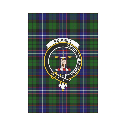 Clan Russell Tartan Crest Garden Flag