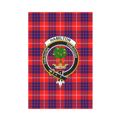 Clan Hamilton Modern Tartan Crest Garden Flag KN33