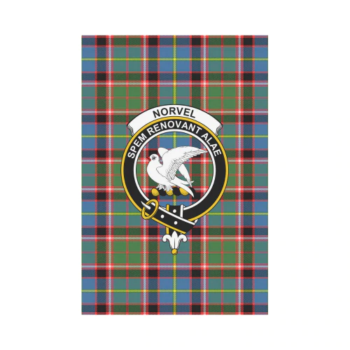 Clan Norvel Tartan Crest Garden Flag