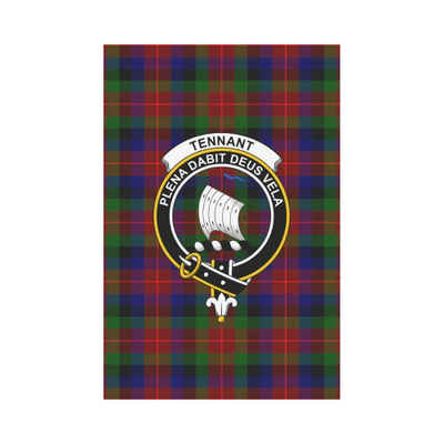 Clan Tennant Tartan Crest Garden Flag