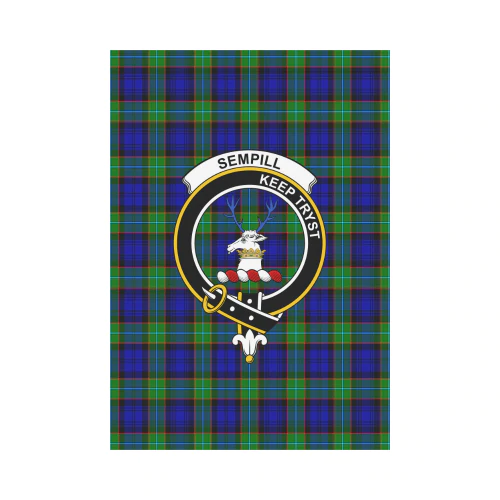 Clan Sempill Modern Tartan Crest Garden Flag BV68 Clan Sempill Tartan Today   