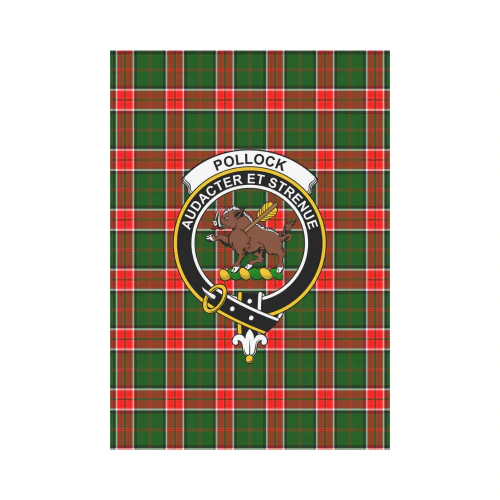 Clan Pollock Modern Tartan Crest Garden Flag HL78 Clan Pollock Tartan Today   