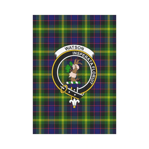 Clan Watson Modern Tartan Crest Garden Flag IO98 Clan Watson Tartan Today   