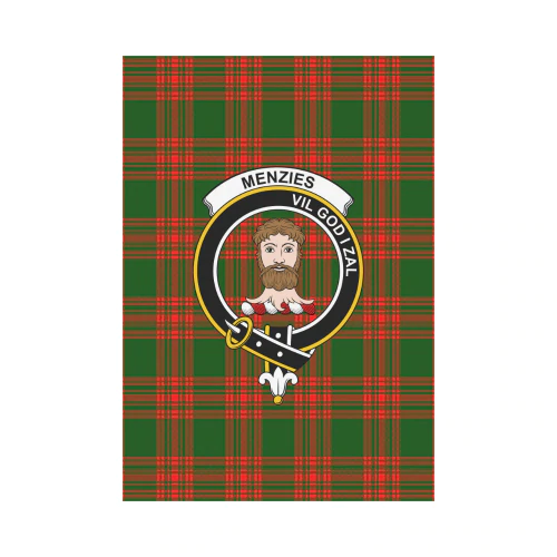 Clan Menzies Green Modern Tartan Crest Garden Flag FH16 Clan Menzies Tartan Today   