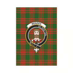 Clan Menzies Green Modern Tartan Crest Garden Flag FH16 Clan Menzies Tartan Today   