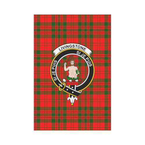 Clan Livingstone Modern Tartan Crest Garden Flag TV25 Clan Livingstone Tartan Today   