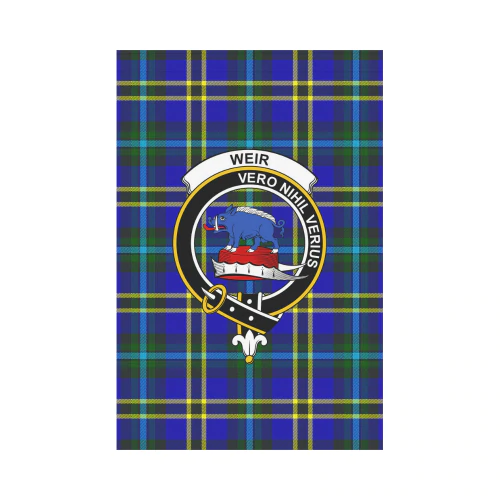 Clan Weir Modern Tartan Crest Garden Flag SB14 Clan Weir Tartan Today   