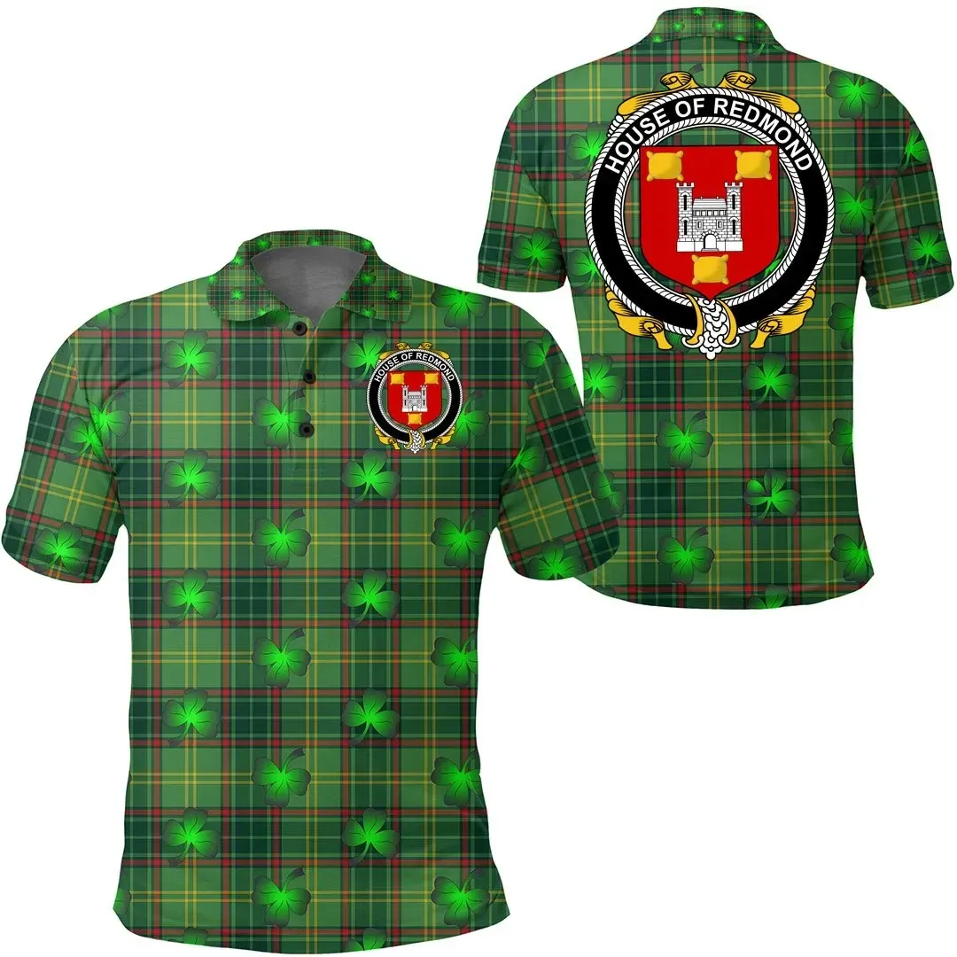 Clan Redmond Clan Polo Shirt - Shamrock Style 1 XZ30 Redmond Tartan - Shamrock Style 1 Tartan Polo   
