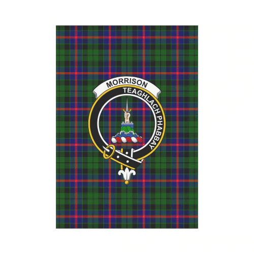 Clan Morrison Modern Tartan Crest Garden Flag JG54 Clan Morrison Tartan Today   