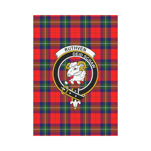 Clan Ruthven Modern Tartan Crest Garden Flag KY60 Clan Ruthven Tartan Today   