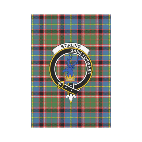 Clan Stirling (Of Cadder-Present Chief) Tartan Crest Garden Flag EM74 Clan Stirling Tartan Today   