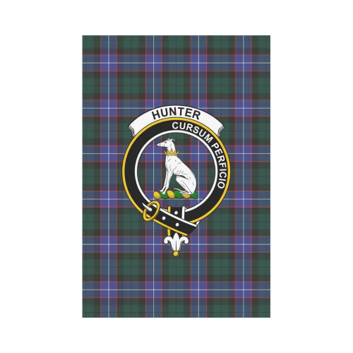 Clan Hunter Modern Tartan Crest Garden Flag OA24 Clan Hunter Tartan Today   