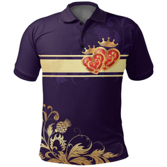 Clan Scots Print Polo Shirt - Scotland Valentine Heart Thistle Celtic Style Polo Shirt CS96 Scots Print - Scotland Valentine Heart Thistle Celtic Style Tartan Polo   