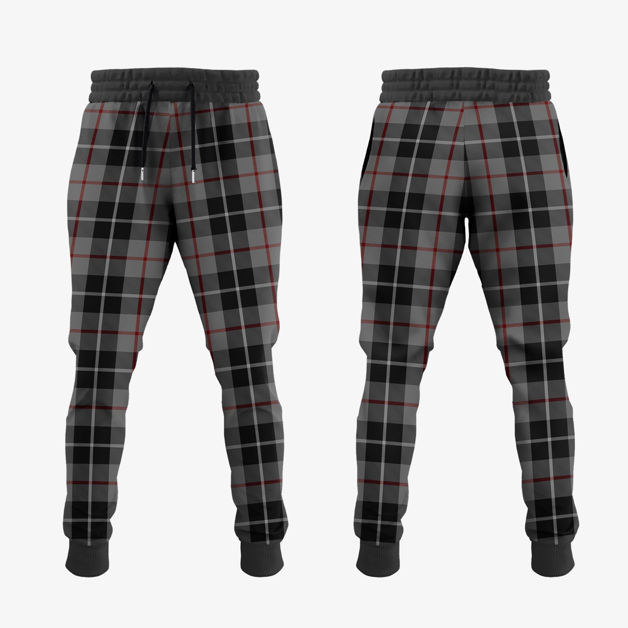Clan Thompson Grey Tartan Crest Jogger Sweatpants RA99 Clan Thompson Tartan Today   
